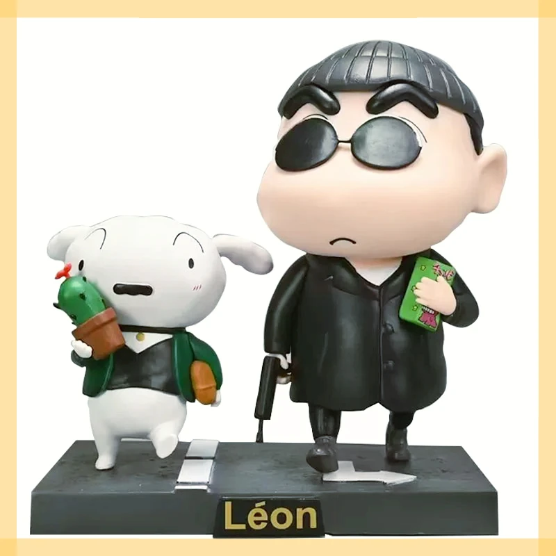 

16CM Hot Anime Leon Cosplay Nohara Shinnosuke Leon Crayon Shin Action Figure PVC Doll KIds Birthday Toys Gifts