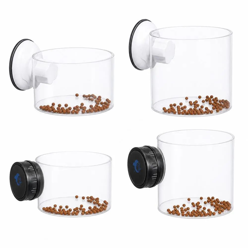 Suction Cups Fish Tank Feeder Acrylic Magnetic Mount Aquarium Feeding Ring Wall-Mounted Food Containment Floating Fish Feeder