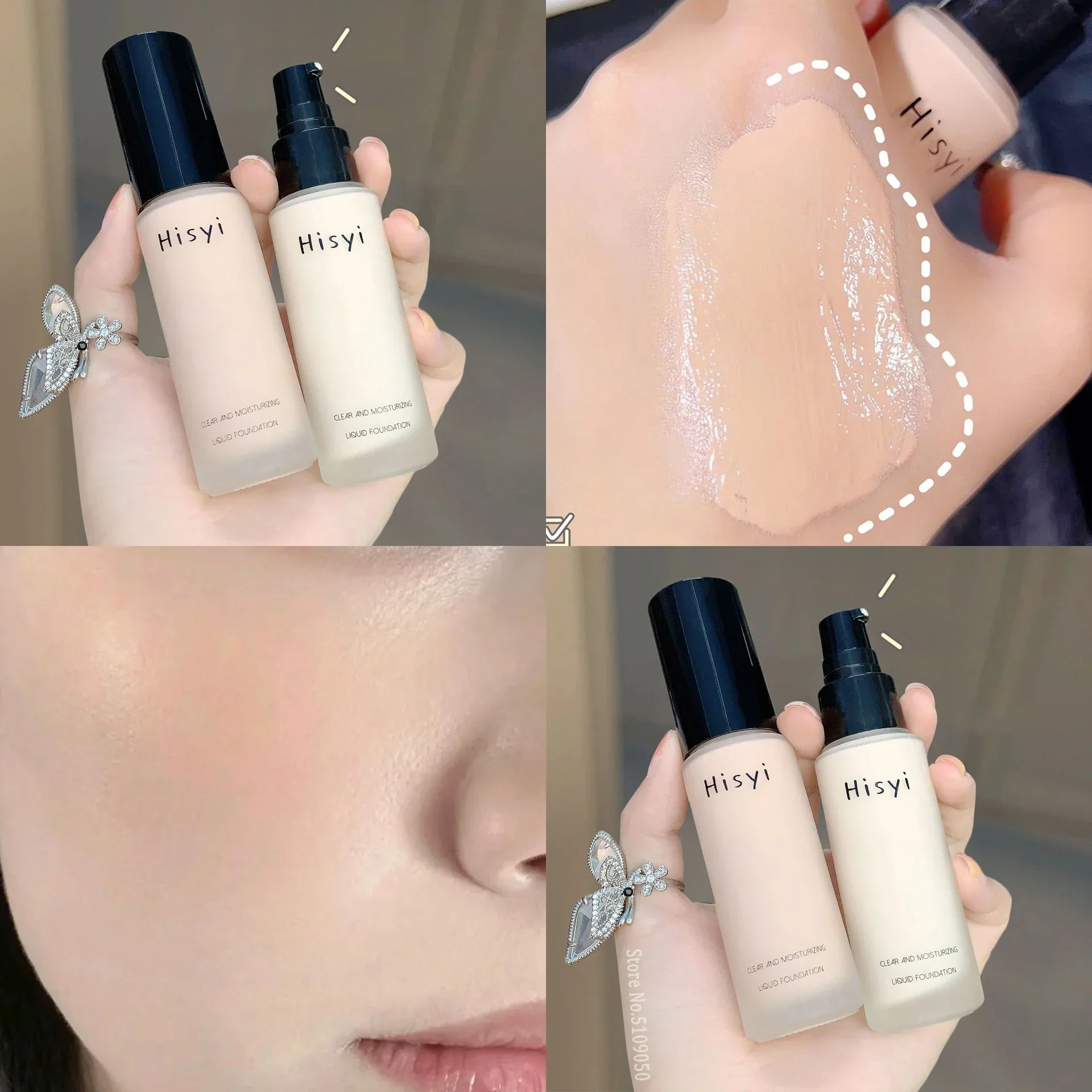 Face Foundation Liquid Smooth Even Complexion Lasts All Day Full Coverage Moisturizing Brighten Makeup Natural Matte Finish