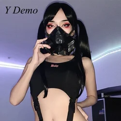 Y Demo Punk Rivets Cosplay Mask Dark Streetwear Masquerade Custom Party maschere di gomma