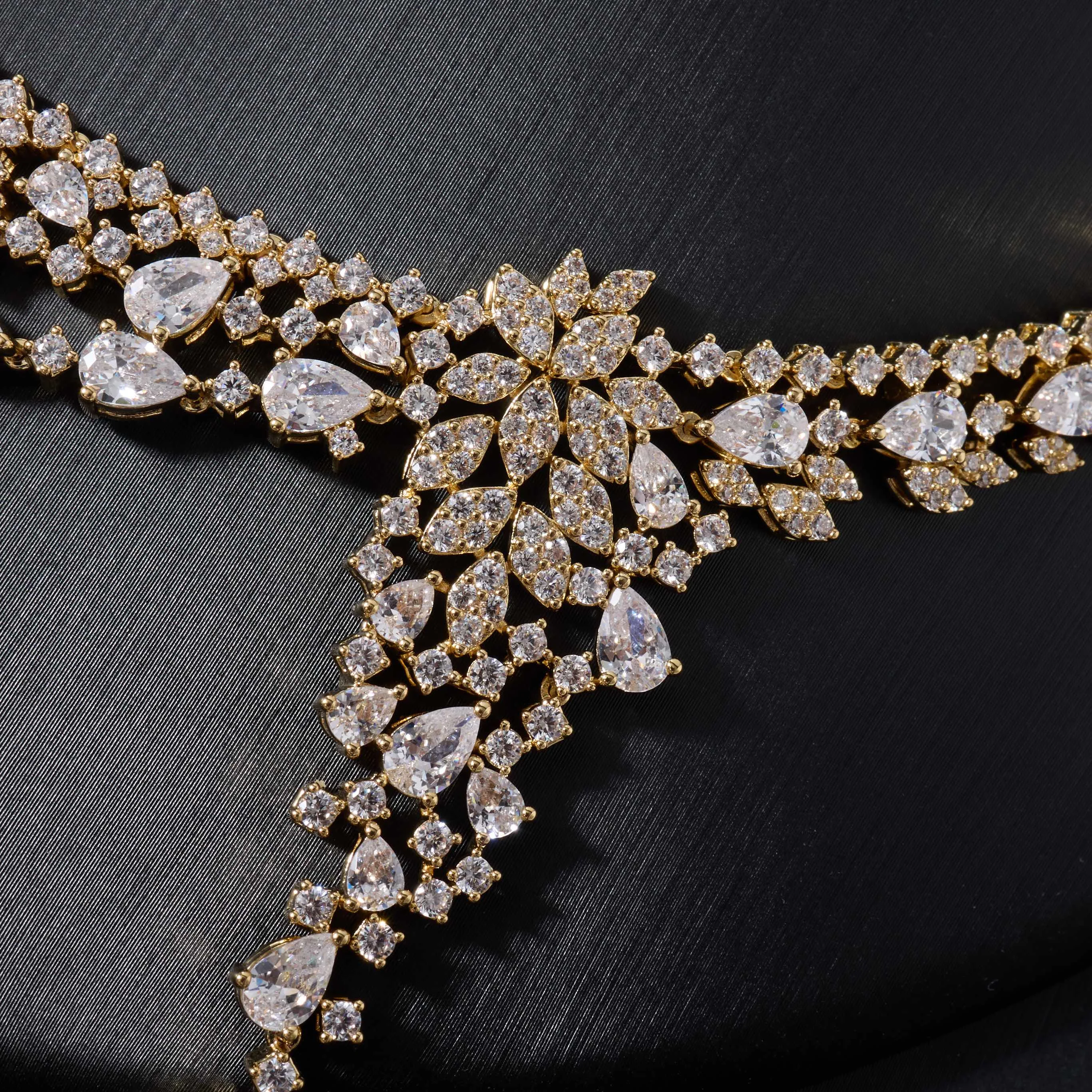 IN JEWELIFE Bridal 4Pcs  Cubic Zirconia Jewelry Set - Wedding Necklace Earrings Ring Bracelet Luxury Evening Party