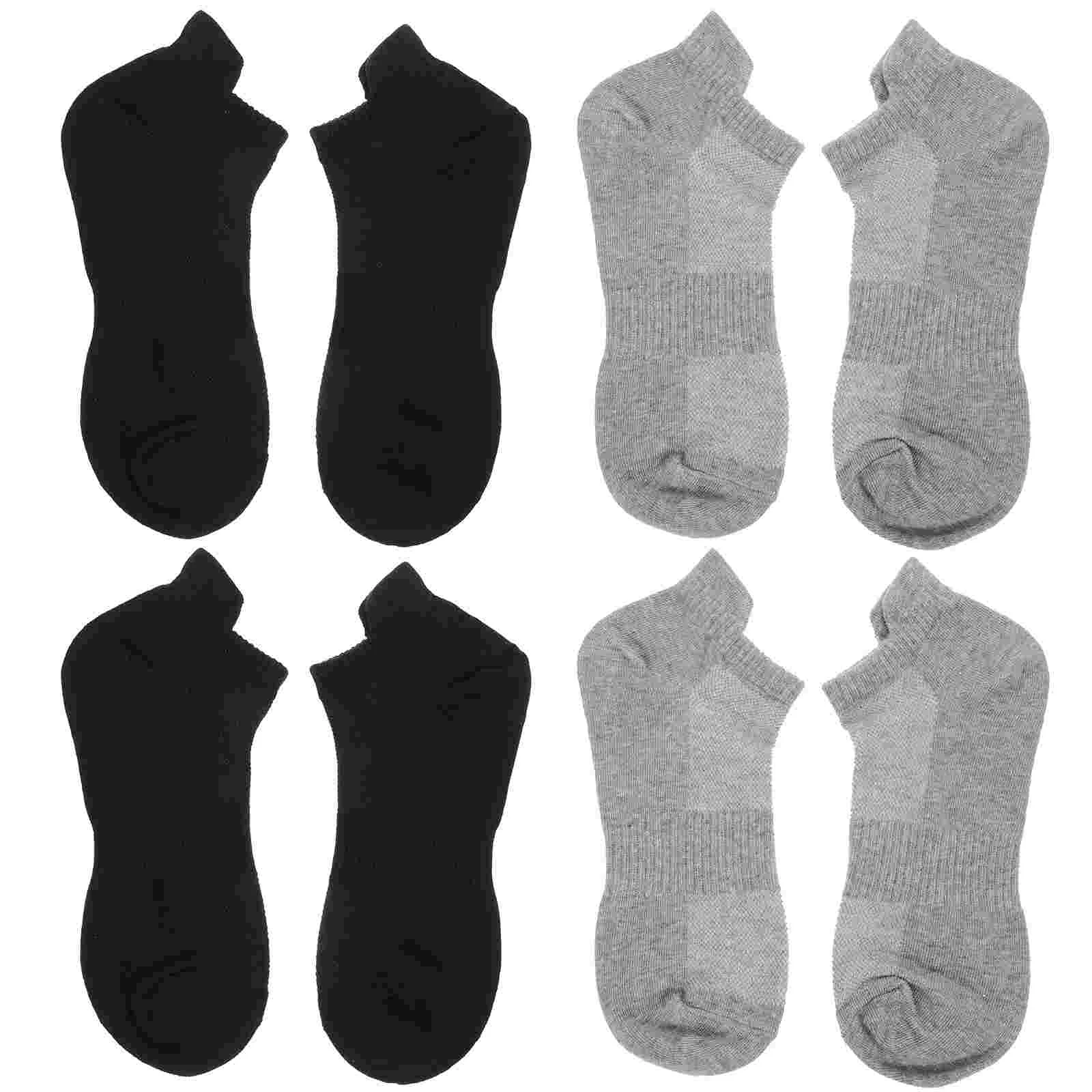 

4 Pairs Combed Cotton Socks Men's Toe for Man Women's Antiskid Soccer Funny Low- Summer Low-cut Liner Miss Fever