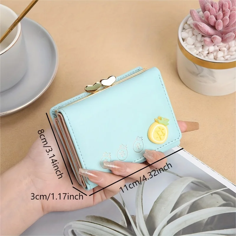 น่ารักพับผู้หญิงกระเป๋าสตางค์สั้นการ์ตูนมินิคลิป Creative Zero Wallet