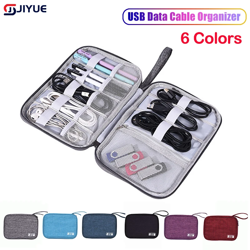 USB Data Cable Organizer Charging Cable Storage Bag Waterproof Cable Organizer Pouch Electronics Devices Accessories Pack Supply