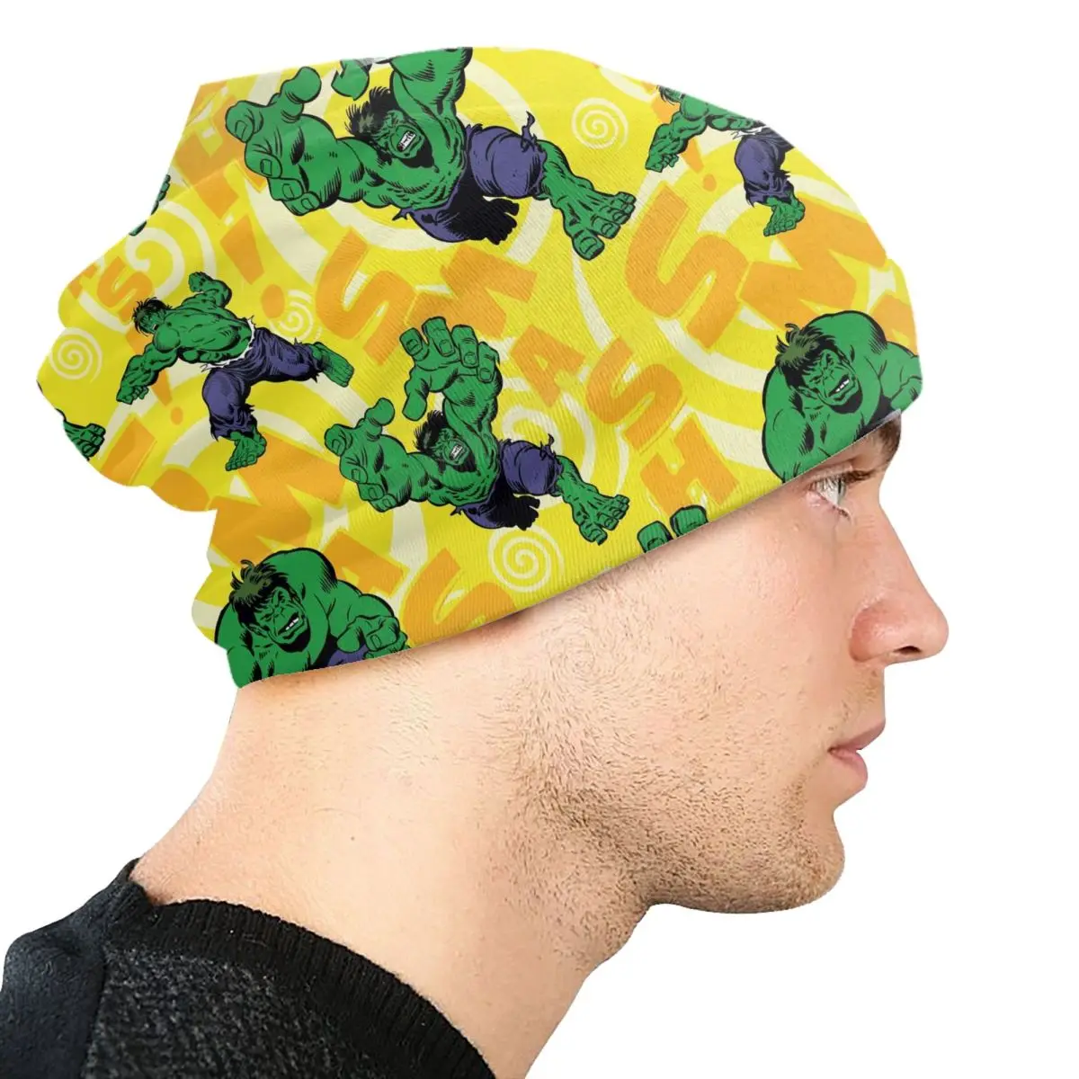 مخصص الكرتون هالك بطل Skullies Beanies قبعات الرجال النساء للجنسين في الهواء الطلق شتاء دافئ محبوك قبعة الكبار بونيه القبعات
