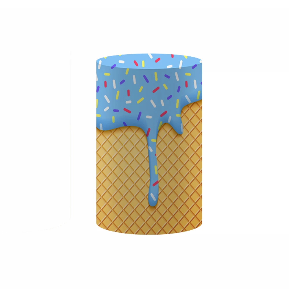 أغطية طيدة أسطوانية مزججة من الدونات ، غطاء قاعدة مطاطي ، حلويات أعياد الميلاد ، استحمام الطفل ، مفرش مائدة الحلويات ، الآيس كريم ، الأزرق ، لا