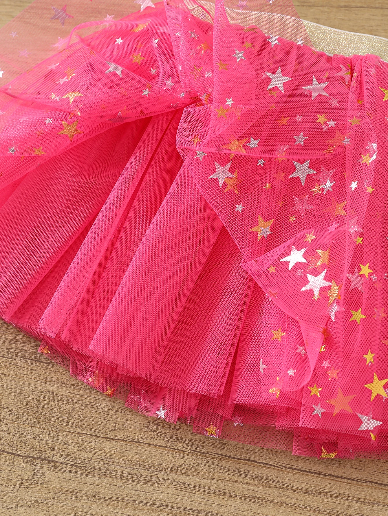 Girls Spring Summer Hot Stamping Five-Pointed Star Tutu Half Skirt Gauze Skirt baby Birthday Halloween Dress Spot Direct Sales