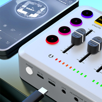 Live Sound Card Gaming Audio Mixer with XLR Microphone Interface Podcast Production Studio Equipment for Live Streaming Singing