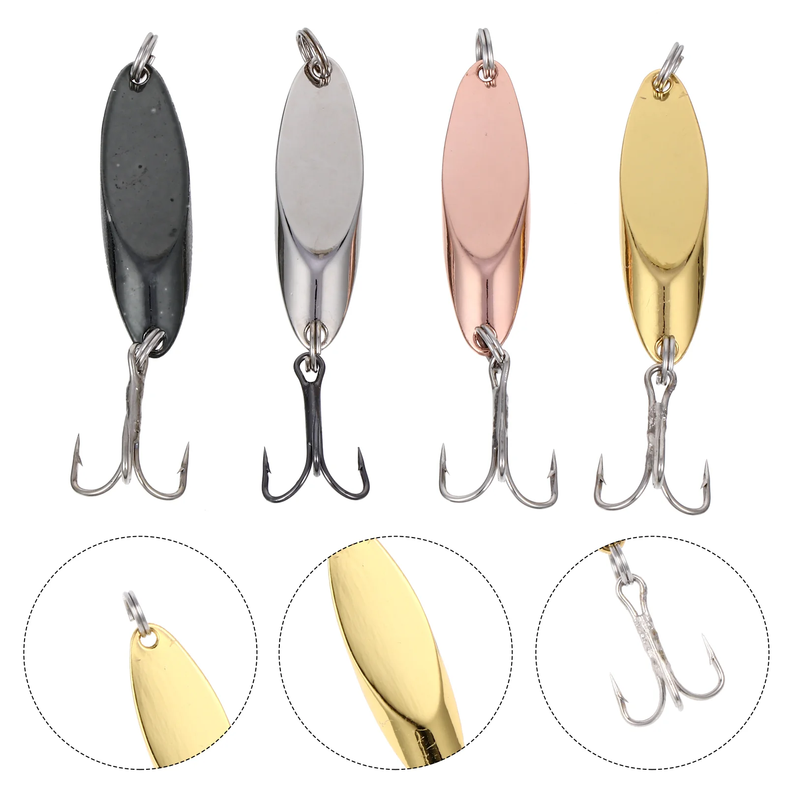 

4 Pcs Fake Bait Metal Fishing Baits Lures Supplies Accessories Bass Trout Gift for Father