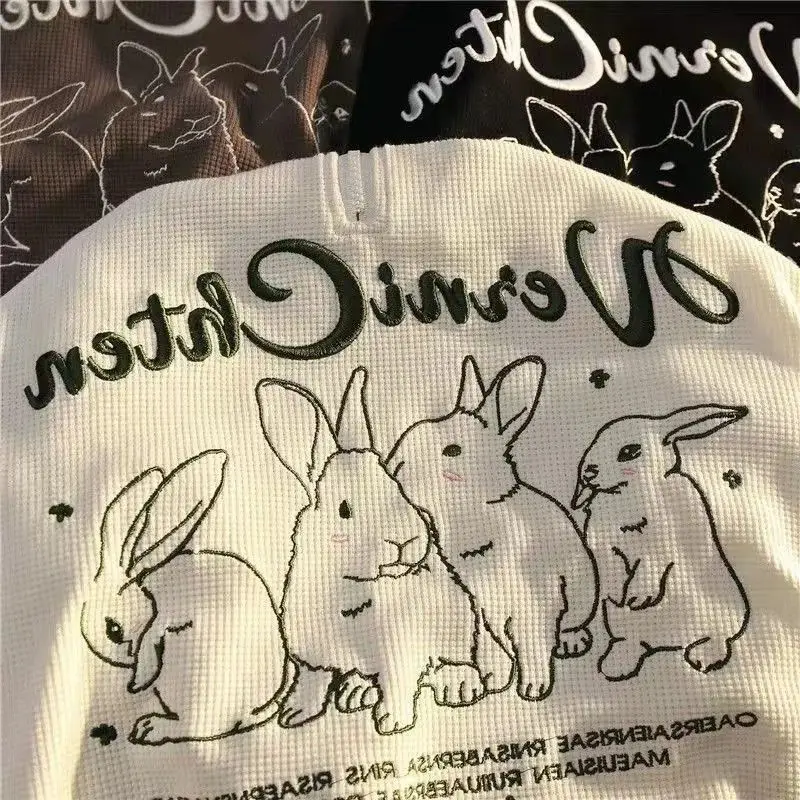 女性のための刺繍入りワッフルネックセーター,2022,秋,韓国スタイル,ユニバーサル,マッチ,トレンディ,y2k
