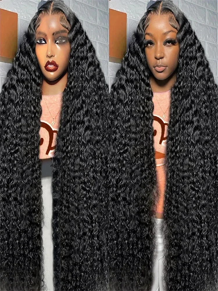 32 34 Inches 100% Human Hair Lace Frontal Wig Deep Wave 220 Density Frontal Wig Hd Lace Wig 13x6 Human Hair Wig Loose Curly Wigs