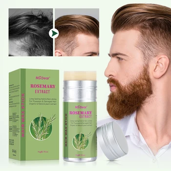 로즈마리 헤어 왁스 스틱, 가발 부러진 헤어 인공 영양 헤어 곱슬 고정 푹신한 스타일링 왁스 스틱, 남성 및 여성용 