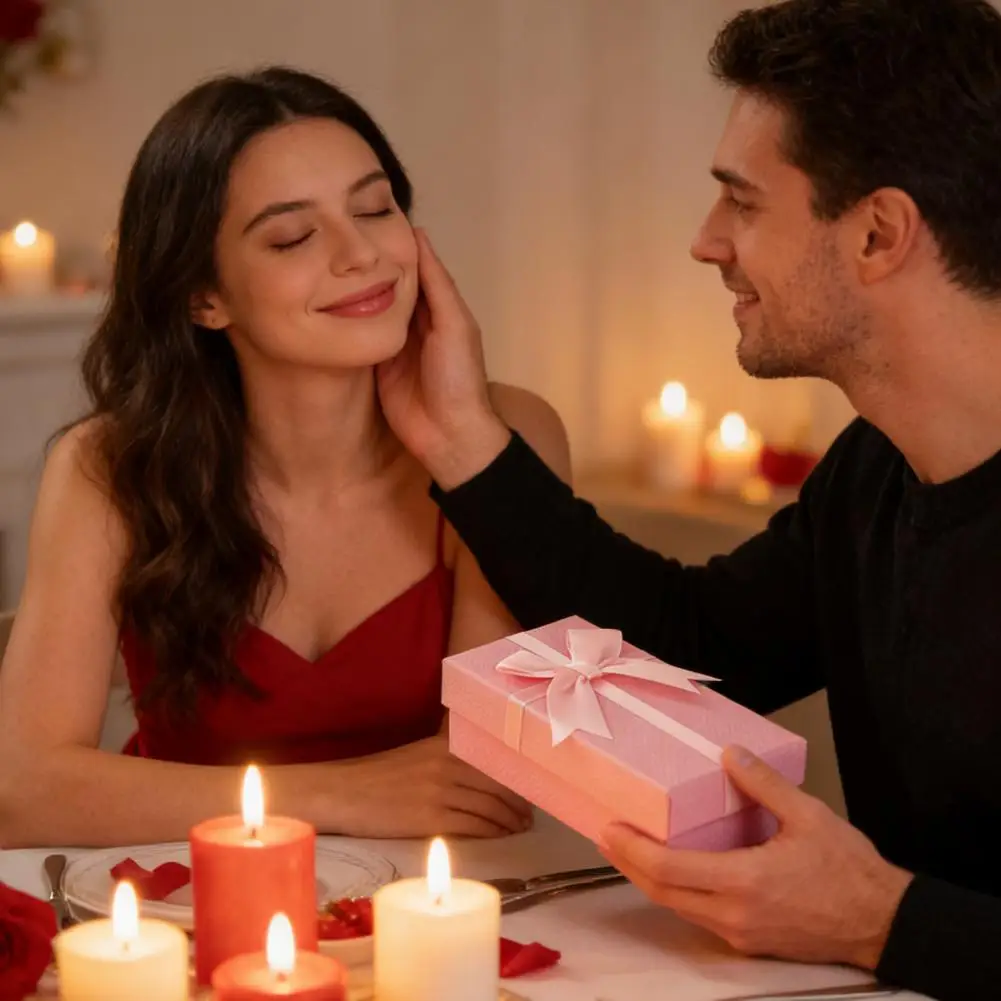 Valentine's Daygift Box Valentine's Day Gift Box with Ribbon Bow Wedding Bridesmaid Present Packaging Birthday Candy Lipstick