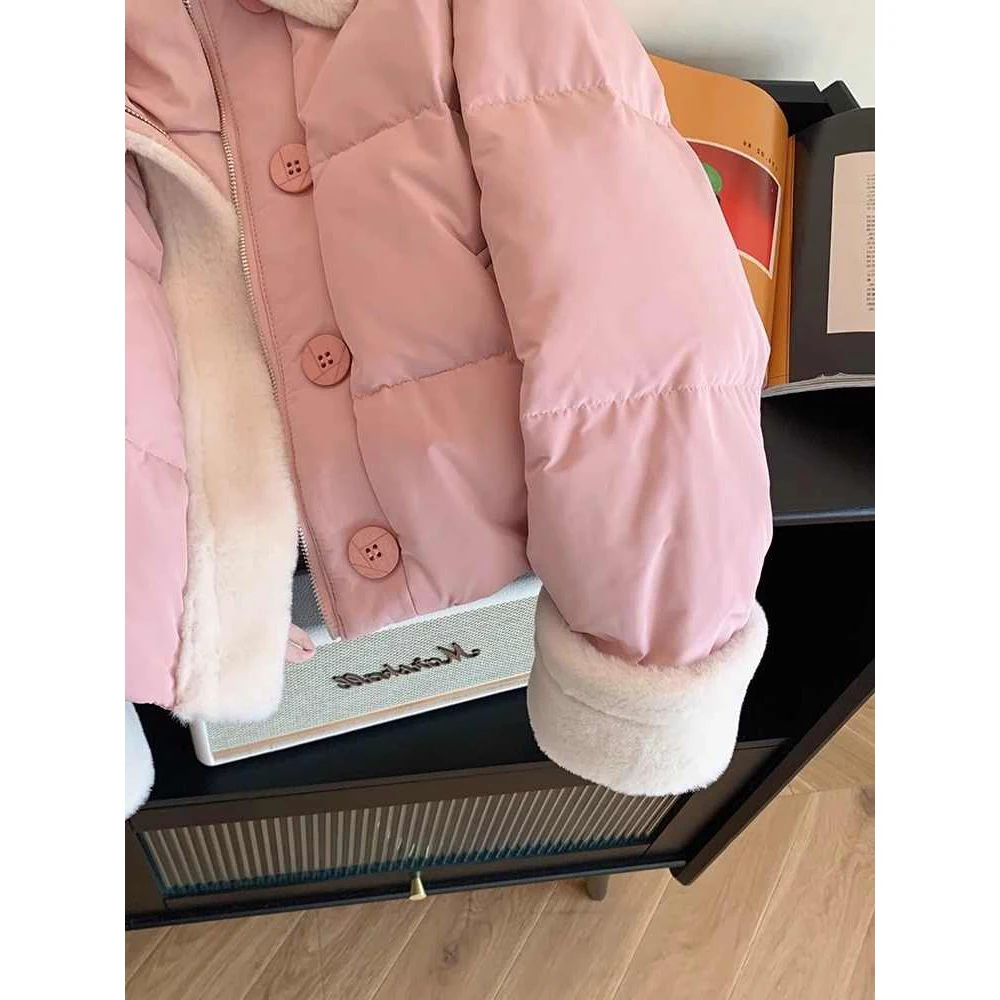 Femmes rose hiver Parka veste Vintage vêtements d'extérieur chaud à manches longues manteau coréen Cutecore rembourré veste automne 2000s Shoujo vêtements