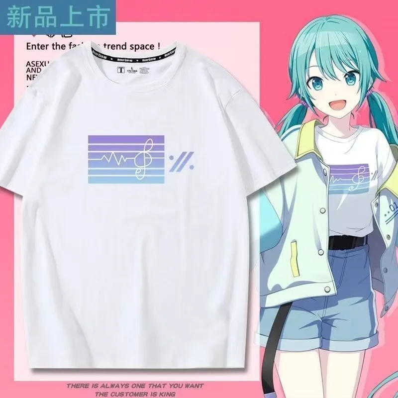 Project Sekai Miku Printed T-shirt Men Women Unisex Summer Short-sleeved Streetswear Tops Game T-Shirts