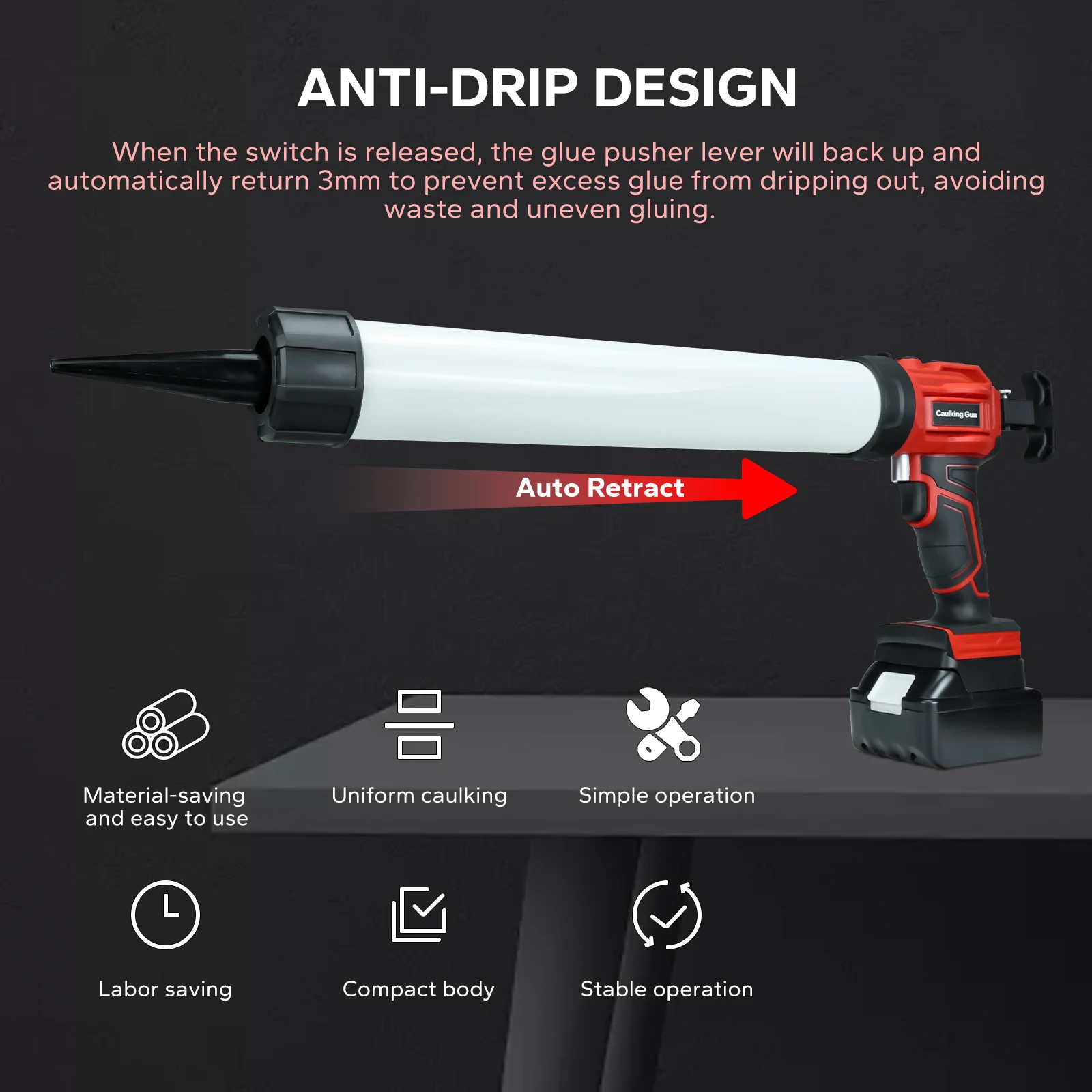 مسدس السد السجق اللاسلكي 20 أونصة/600 مل مسدس لاصق السد الكهربائي الخالي من التنقيط 4 سرعات لبطارية ماكيتا 18 فولت (بدون بطارية)