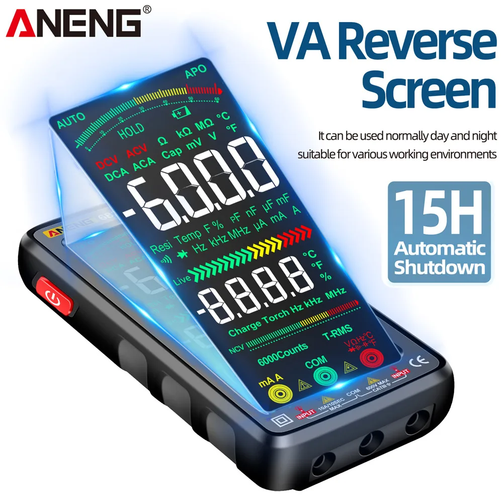 

ANENG 682 Smart Digital Multimeter Rechargeable 6000 Counts AC/DC Voltage Current Meter Multimetro Test Temperature Diode Tools