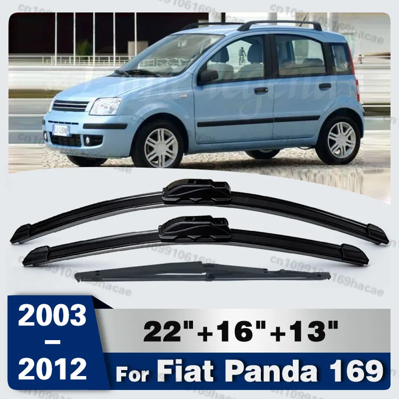 

For Fiat Panda 169 2003-2012 2004 2005 2006 2007 Wiper Front&Rear Wiper Blades Windshield Windscreen Window Brushes 22"+16"+13"