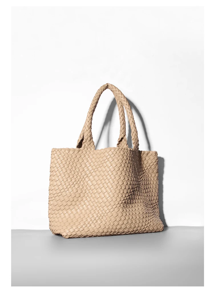 Große Kapazität Designer Stricken Mode PU Leder Damen Umhängetasche Handtaschen für Strand Reise Single-Shoulder Damen Tasche – Detail 16