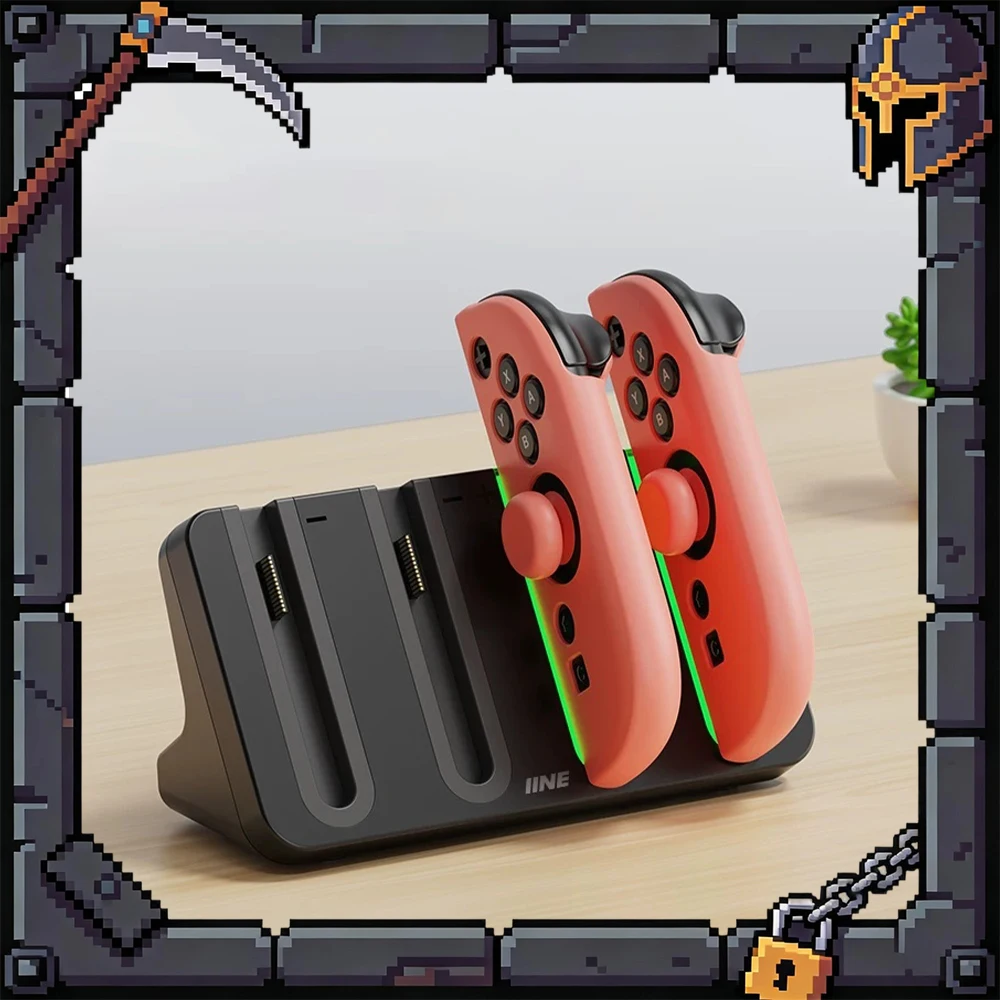 

IINE L1102 Handle Charging Base Charging Indicator Lamp Overvoltage Protection Game Controller Charging Base Portable For Gifts