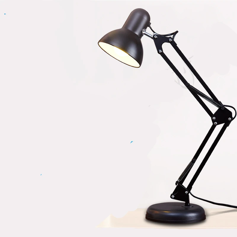 

Homhi American Industrial Style Black Reading Decoration Table Lamp Office Desks Accessories Room Study Led Light HDL-003