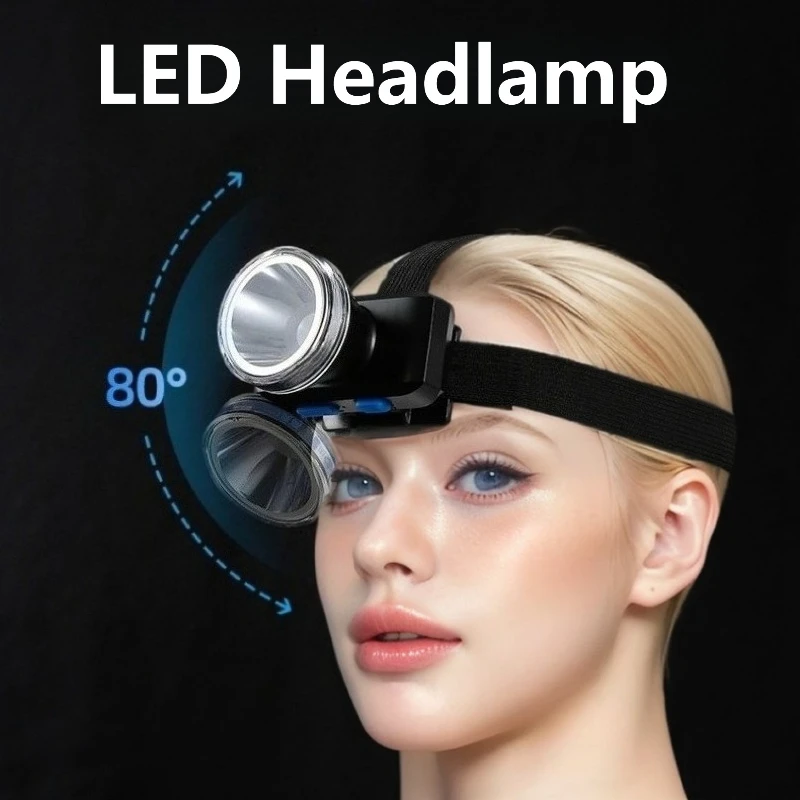 Outdoor Head Light Rechargeable Headlamp Waterproof Flashlight Fishing Light Rechargeable Ultra Bright Head Mounted Flashlight