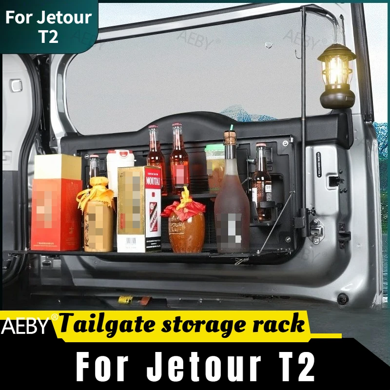 

For Jetour T2 Tailgate table foldable trunk organizer,Foldable rear door table,Modular storage rack,tailgate,accessories