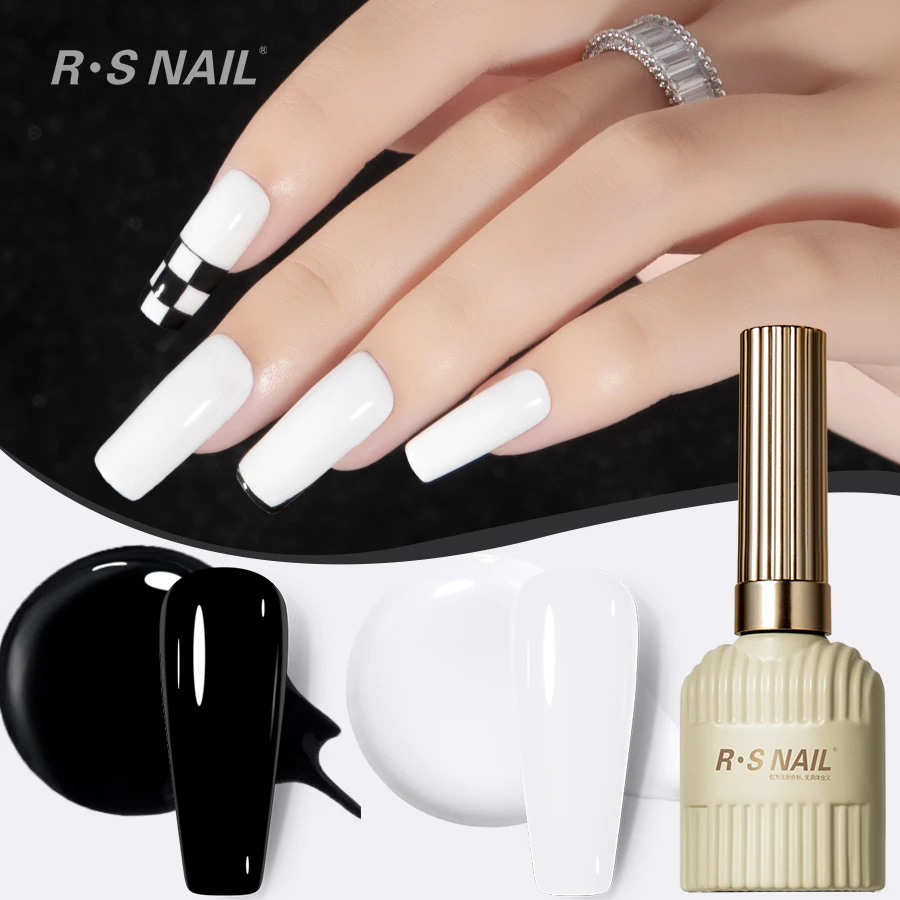 RSNAIL 10 جرام الذاتي التسوية هلام طلاء الأظافر أسود أبيض التسوية هلام كريستال معطف فوقي لا ملف قاعدة هلام شبه دائم مسمار الفن هلام