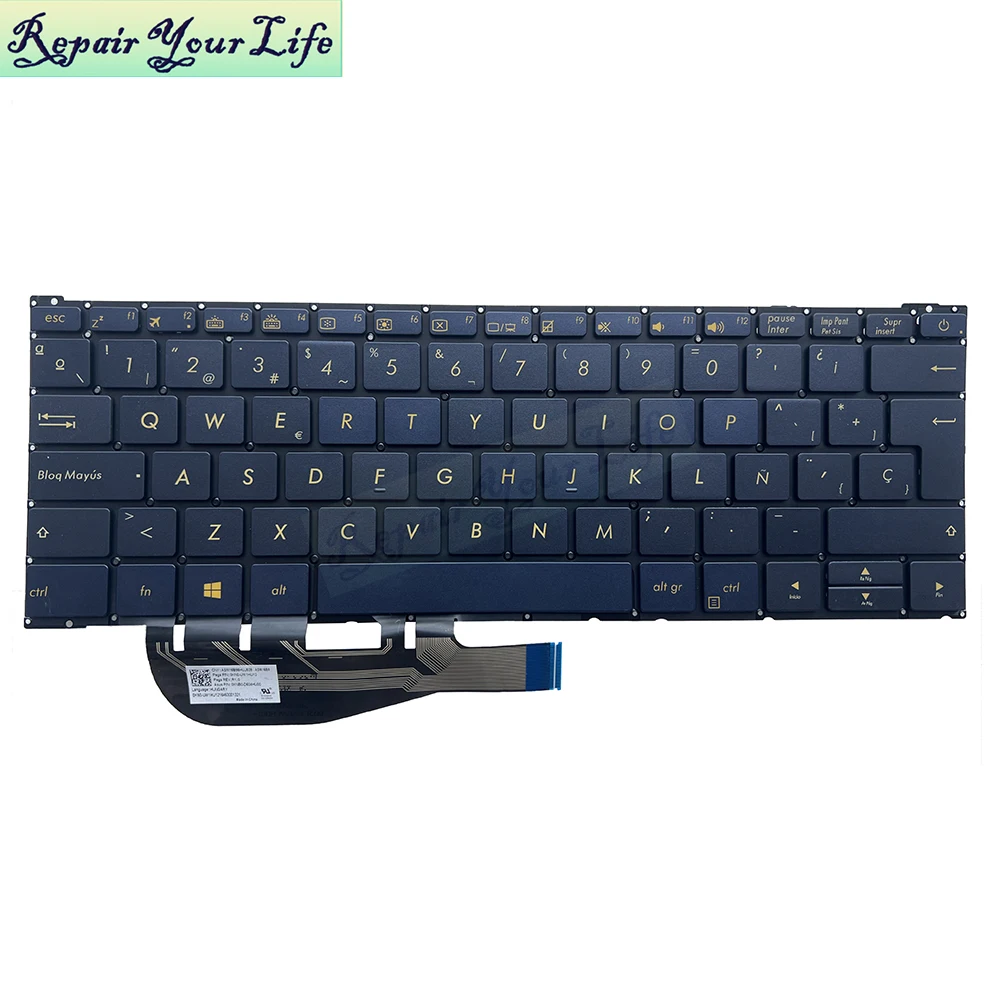 Spanish Keyboard Backlight For Asus ZenBook UX390UA UX390 UAK SP ES Spain Latin Notebook Backlit Keyboards New 0KNB0-D604HU00