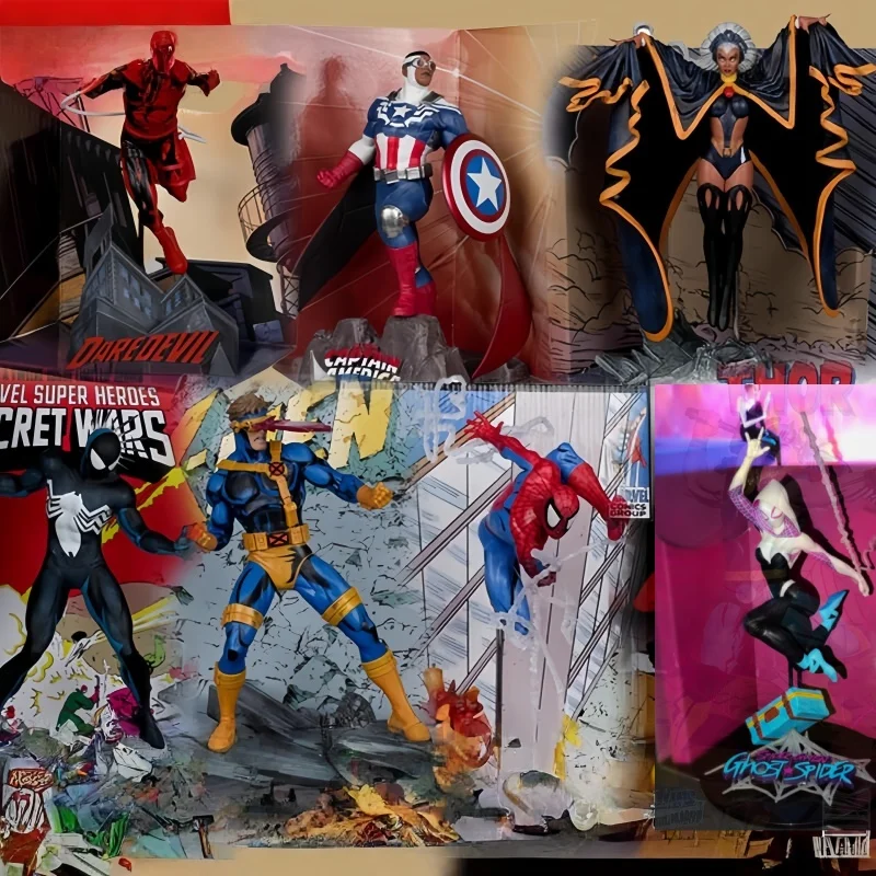 

In Stock 1/10 Spider-Man Captain America Deadpool Action Figure Toys 17cm Desktop Ornamen Collection Model Toys Birthday Gift