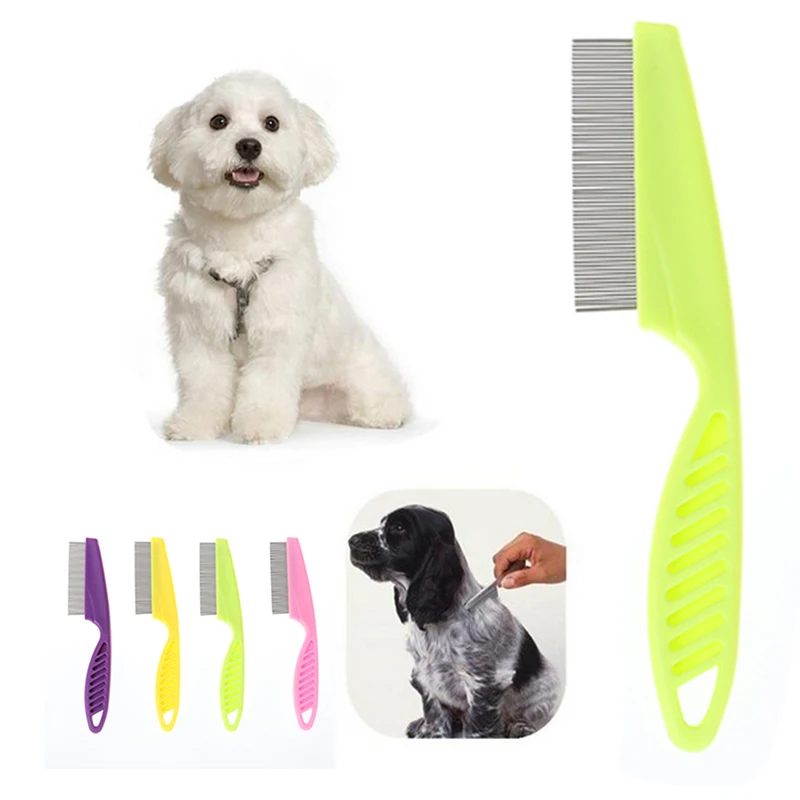 1Pcs Pet Stainless Steel Grooming Comb Hair Brush Shedding Flea Lice Trimmer