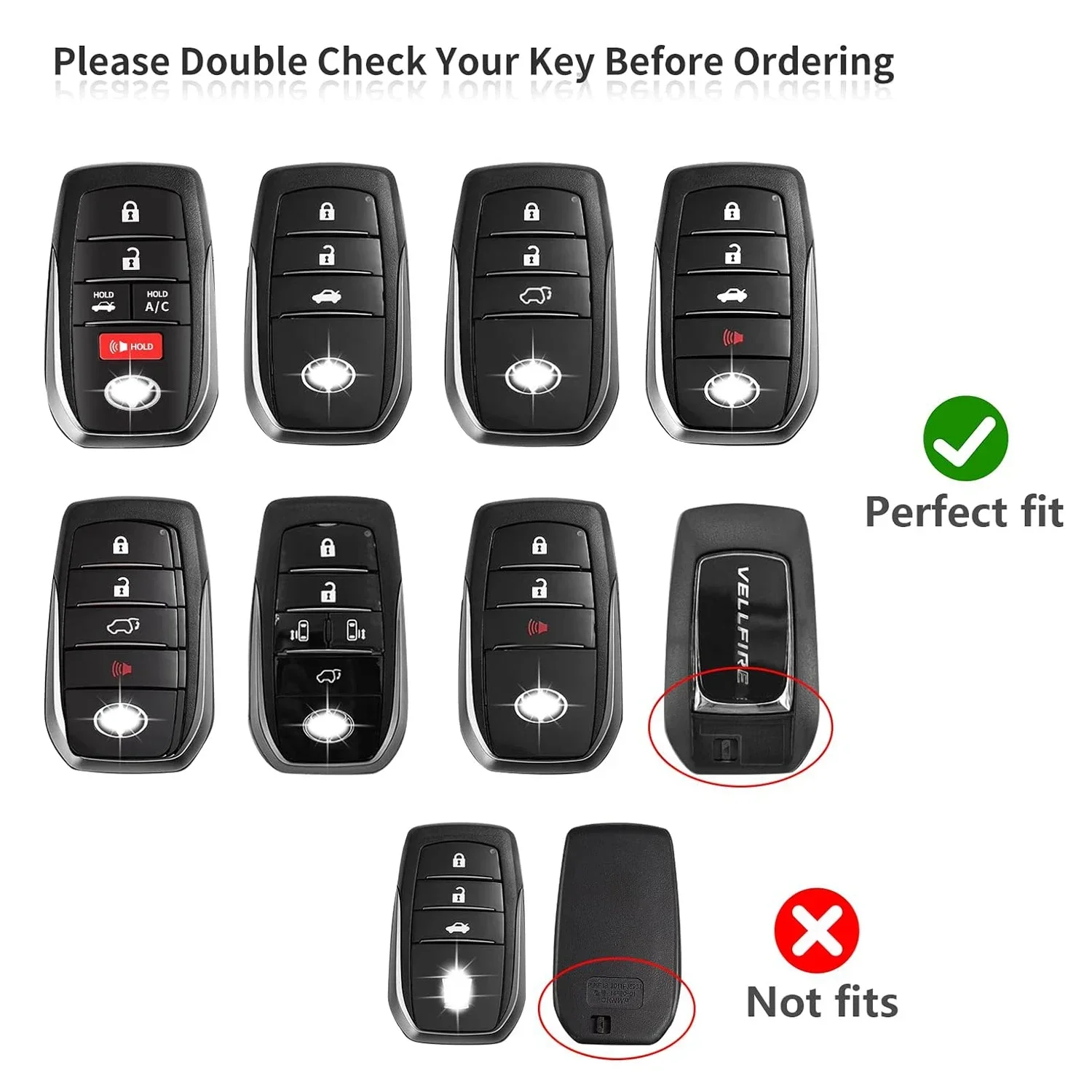 For Toyota Key Fob Cover Carbon Fiber Key Shell For Toyota Venza RAV4 Land Cruiser Fortuner Mirai Collora Smart Key Case 2023