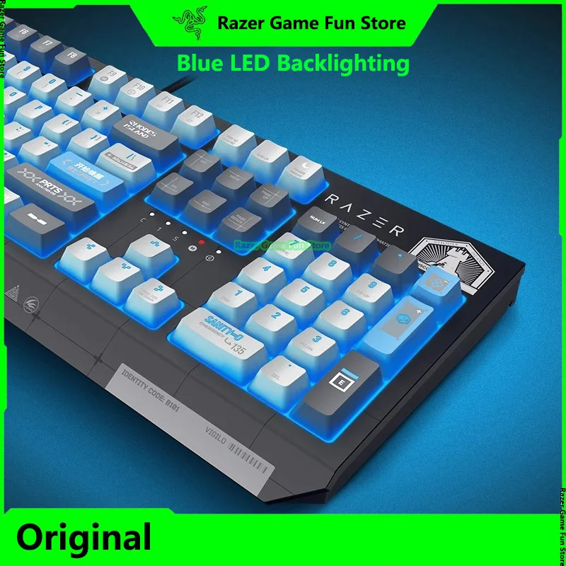 Razer Arknights Rhodes Island Limited Edition 104 Key Wired Gaming Mechanical Keyboard - Green Switches - Blue LED Backlighting