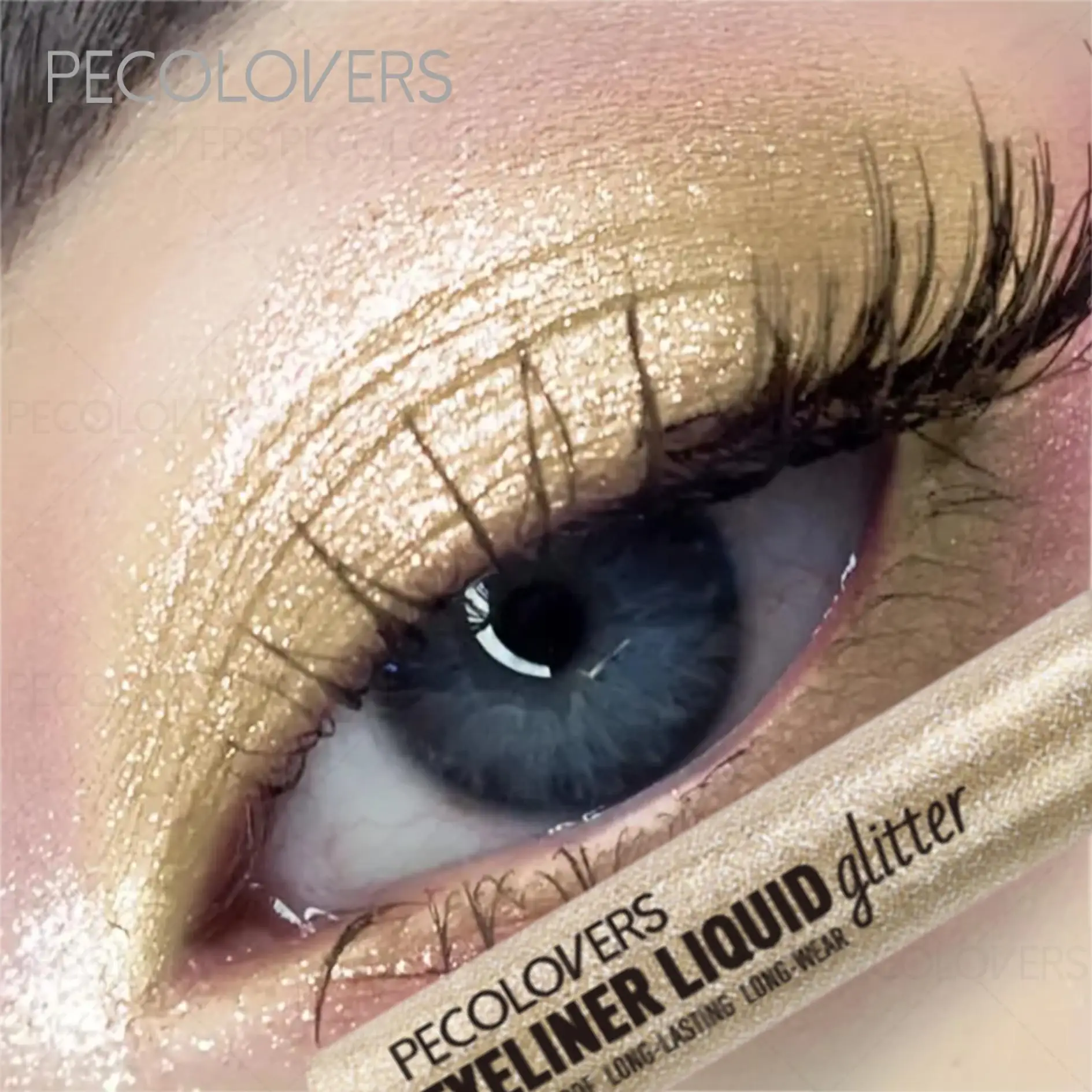 Delineador e sombra líquido de longa duração 24H, caneta delineadora líquida à prova d'água, maquiagem de olhos de longa duração para aparência ativa