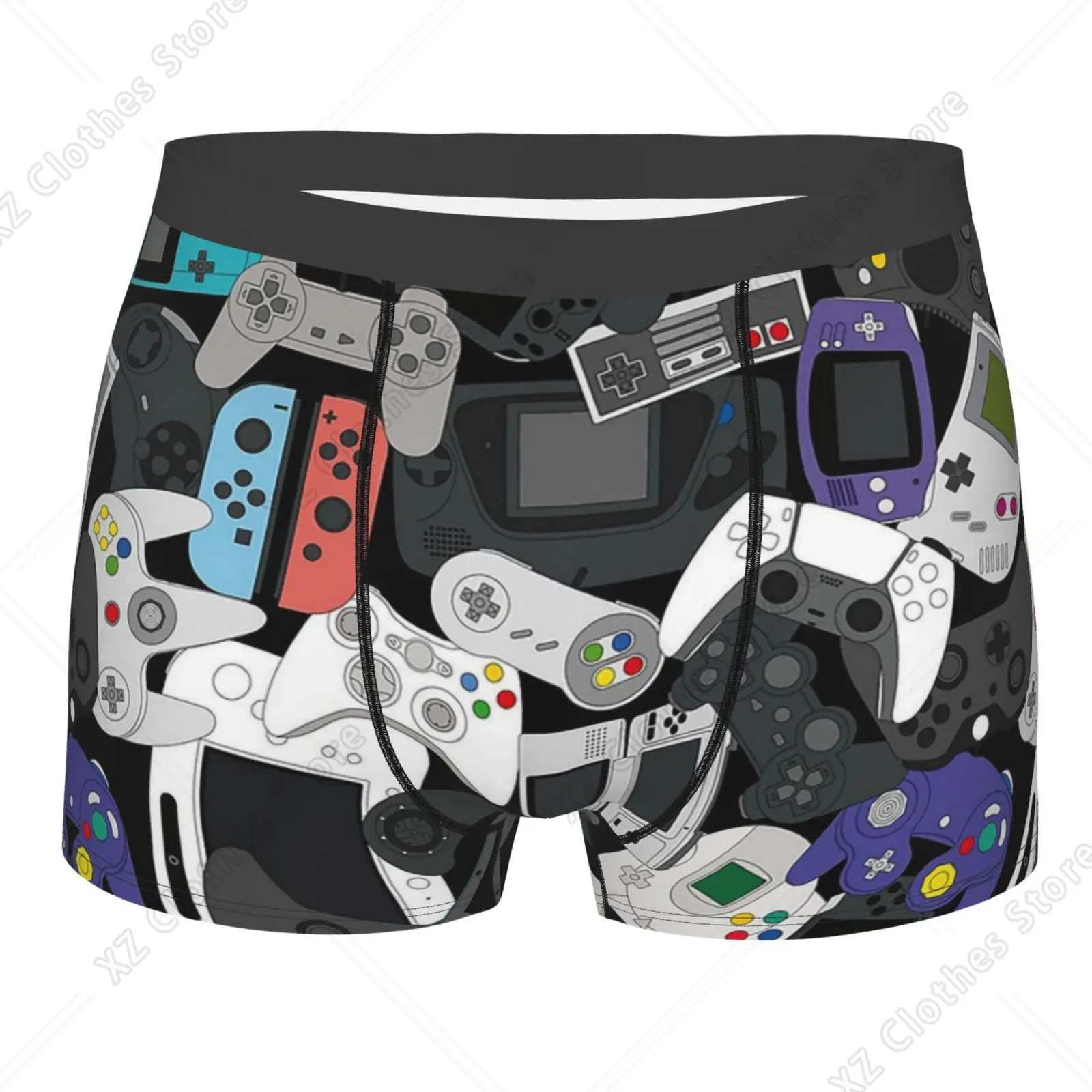 Mens Underwear Boxer Briefs Funny Video Game Gamer Gift Graphic Novelty Underwear Breathable Boxers Trunks for Boys S M L XL XXL