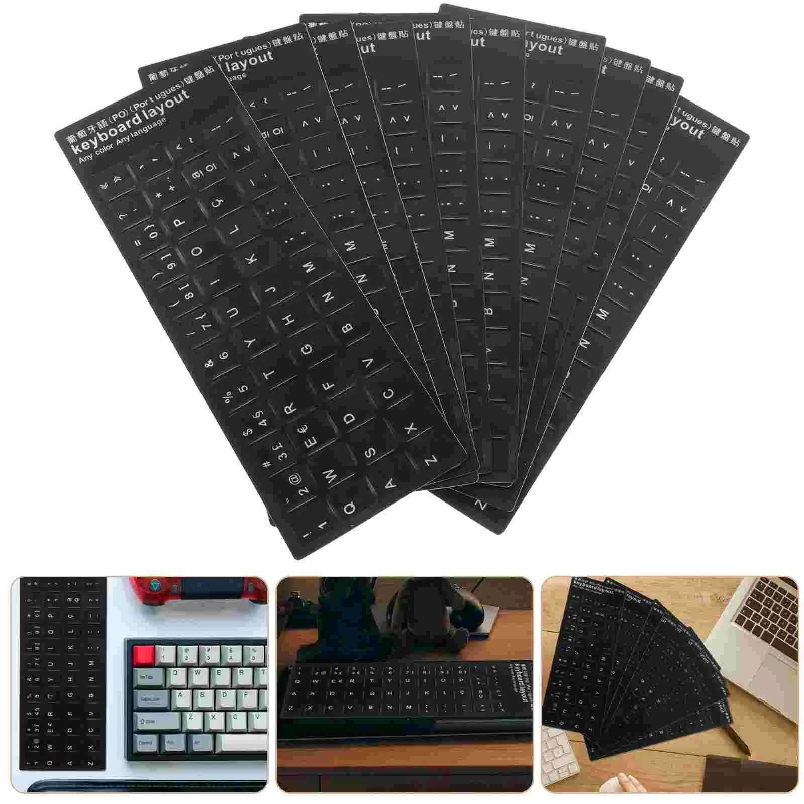 10 Pcs Keyboard Stickers The Notebook Universal Computer Protector Pvc Cover Replacement Skin Student Convenient Laptop