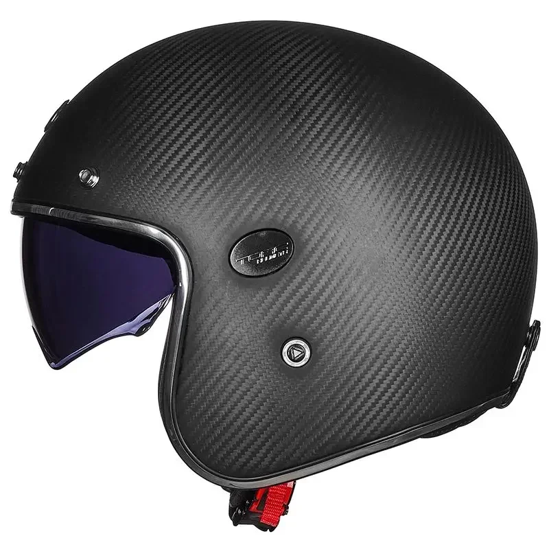 ECE-certificering TORC 3/4 open motorhelm koolstofvezel transparante bubble spiegel vintage motorhelmen capacete