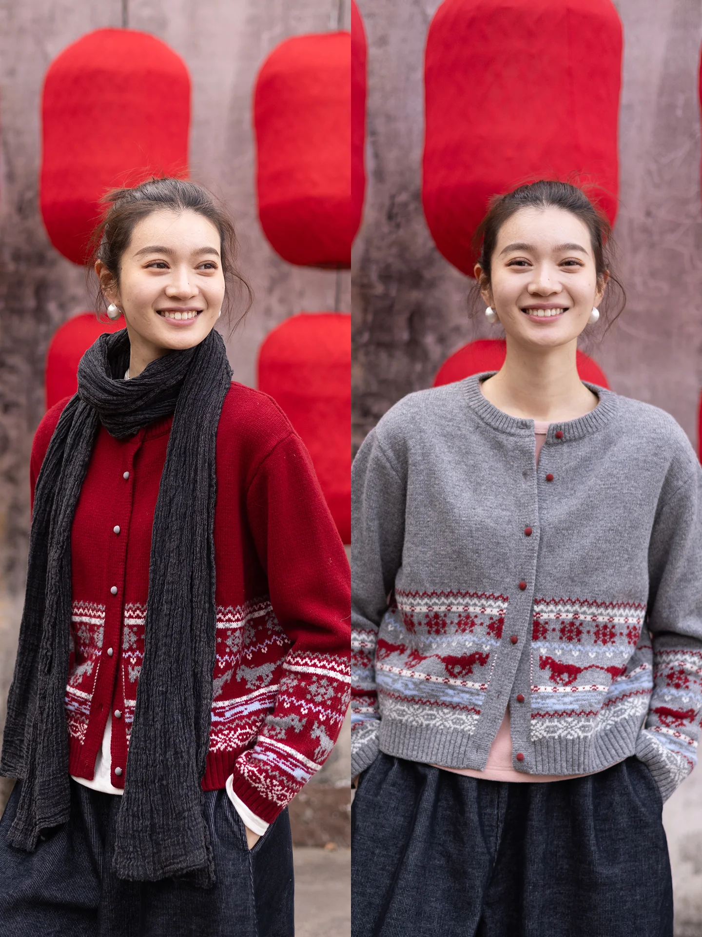 

Pure Wool Knitted Island Flower Pattern Sweater Ladies Open Cardigan Long Sve Winter Faion Casual Sle Year Design