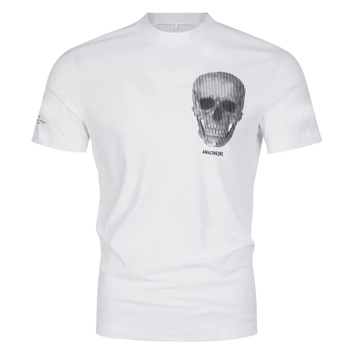 Man Golf clothing round neck skull print short sleeved pattern Golf T Shirt