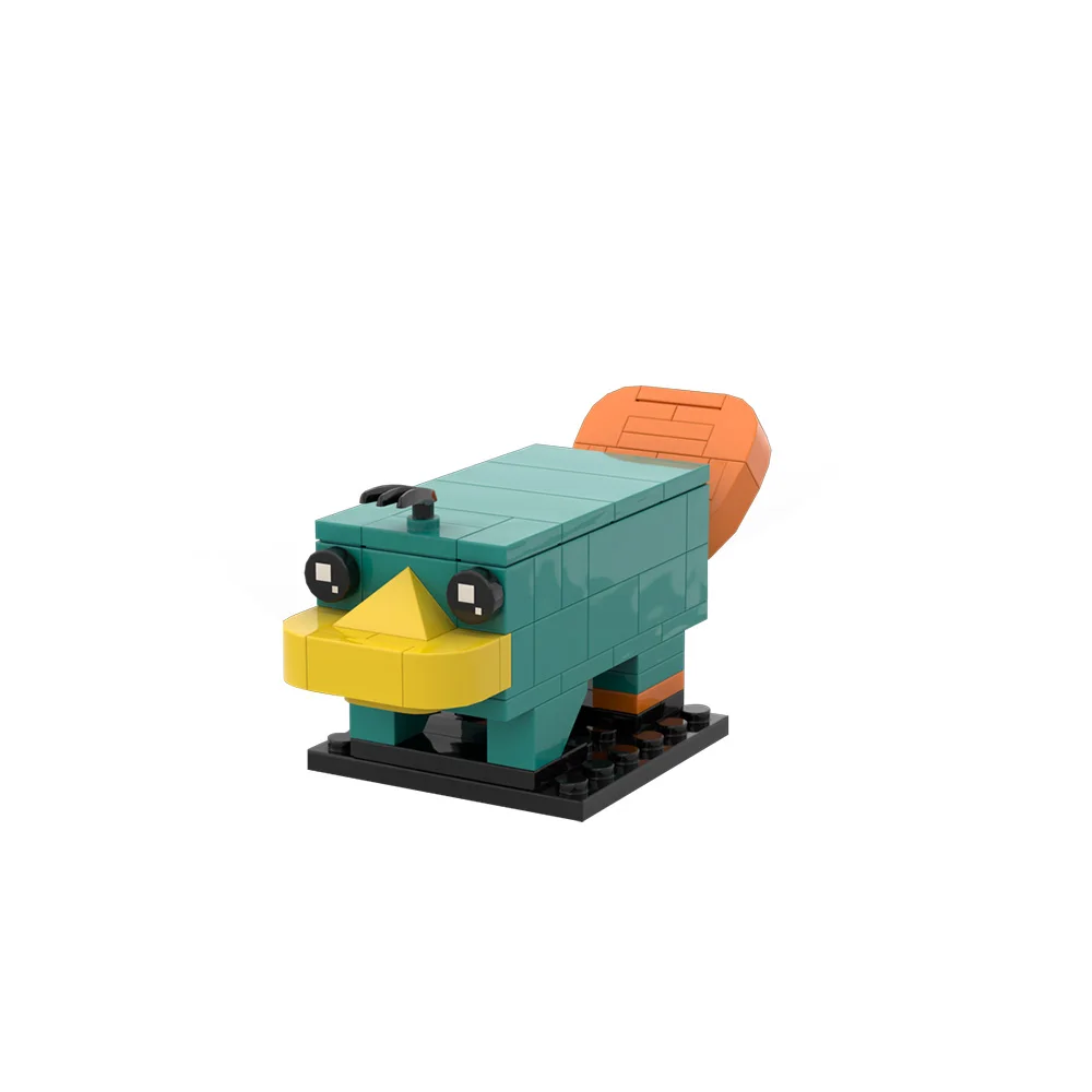 

MOC анимация Финеас и Ферб фигурка кирпичи модель Perry the Platypus строительные блоки сборка игрушки дети DIY подарки на день рождения