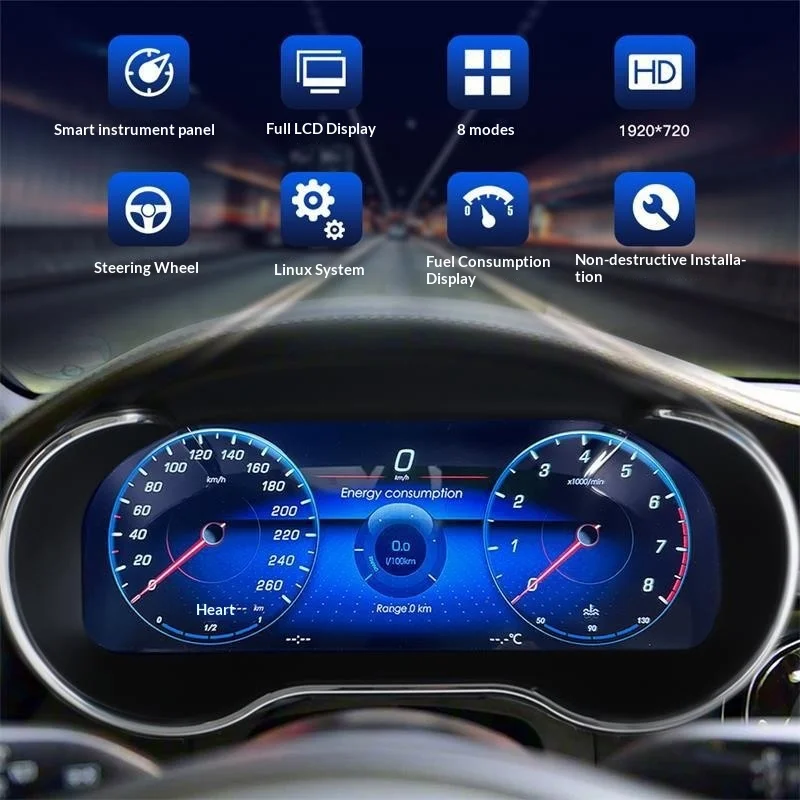 For    C-Class W204 2011-2014 12.3-Inch New LCD Instrument Cluster with All-in-one Navigation Device