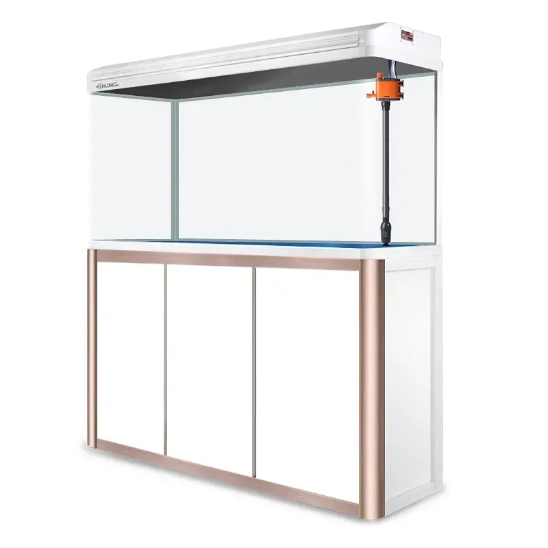 

lazy ecological water-free glass goldfish tank with cabinet Small and medium-sized aquarium, large living room, household
