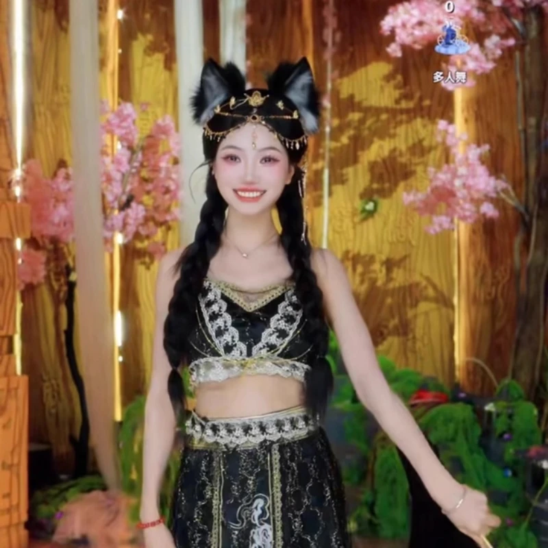 

Новые аксессуары для косплея: ободок для волос с ушками волка ручной работы, серый, белый, черный, коричневый, с хвостом, на заказ