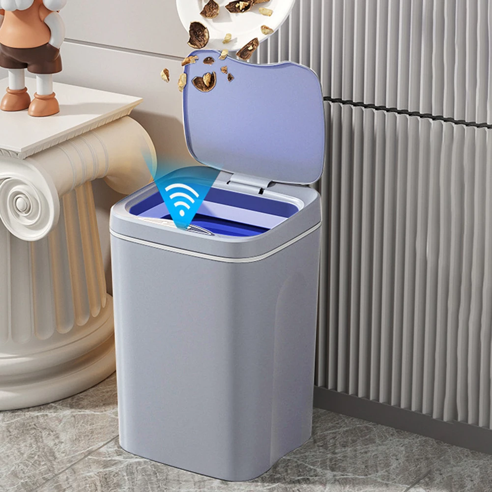 12/16/14L Bathroom Smart Sensor Trash Can 4 Opening Modes Automatic Garbage Bucket with LED Light For kitchen Toilet Wastebasket