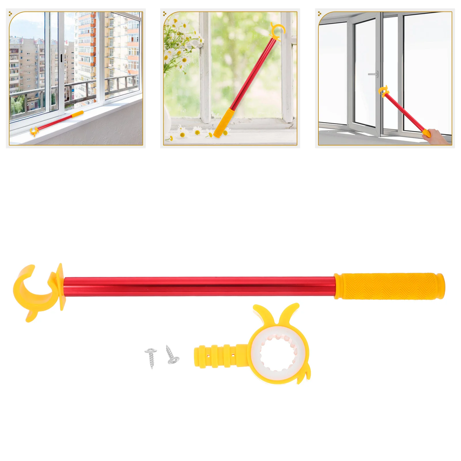 

1 set 1 Set Cordless Window Opener Rod: Compact Durable Pull Stick For Roller Blinds Skylights Curtains Easy Open Close Tool