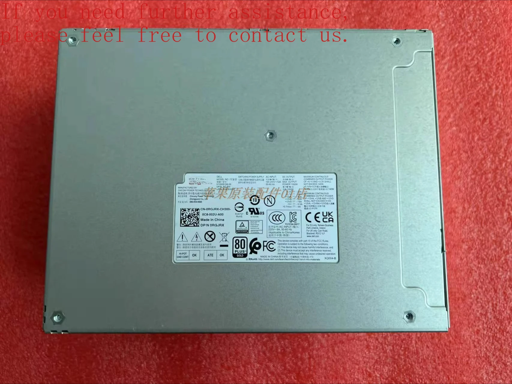 For DELL 51 R2 R5 R8 R9 T3650 T3640 T3630 1000W Power Supply 0RGJRX