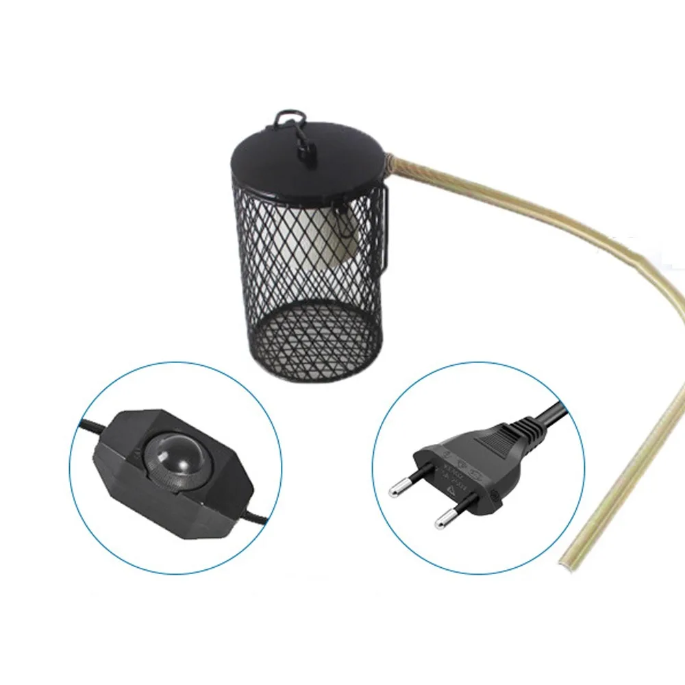 

Ceramic Heat Emitter Pet Heating Lampshade Iron Mesh Dome E27 Bulb Holder Reptile Heat Lampshade Double Cage