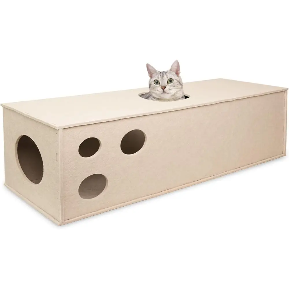 

Cat Tunnel, Cat Hideaway Cave, Indoor Cats, Kitten Play Tubes and Tunnels, Interactive Peek Hole Cat Toy