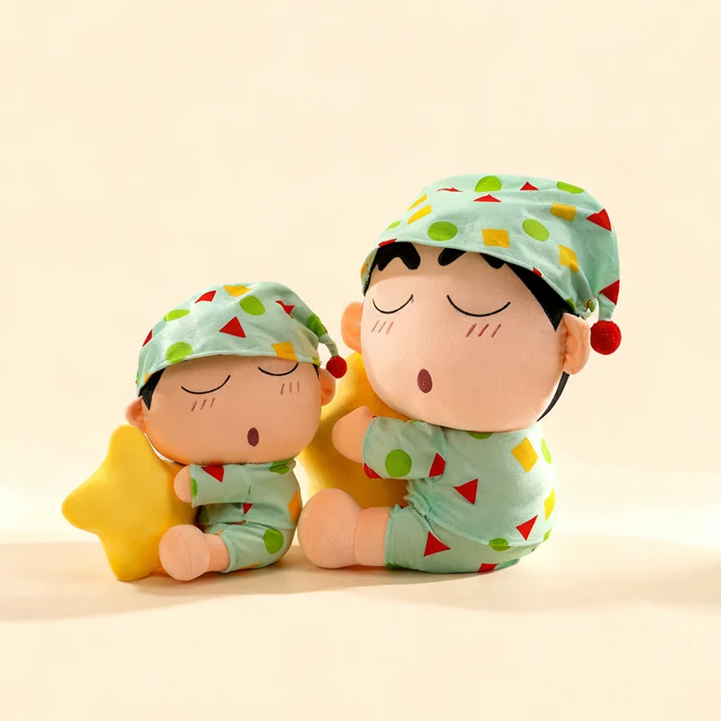 

Large Size 60cm Crayon Shin-chan & Shiro Plush Toy Pajama Set with Moon & Star Soft Anime Stuffed Doll for Fans Birthday Gift