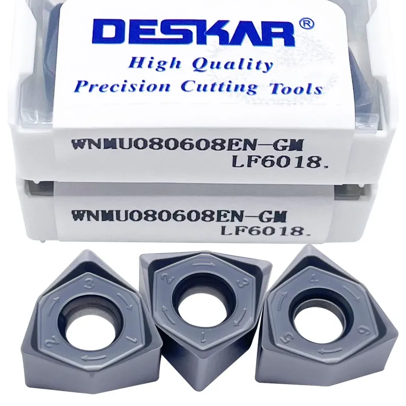 

DESKAR 100% Original WNMU080608EN-GM LF6018 Milling Cutting Cutter Carbide Insert CNC Lathe Tools Parts Used For Stainless Steel
